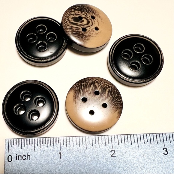 1” Brown Buttons x5 - Picture 1 of 1